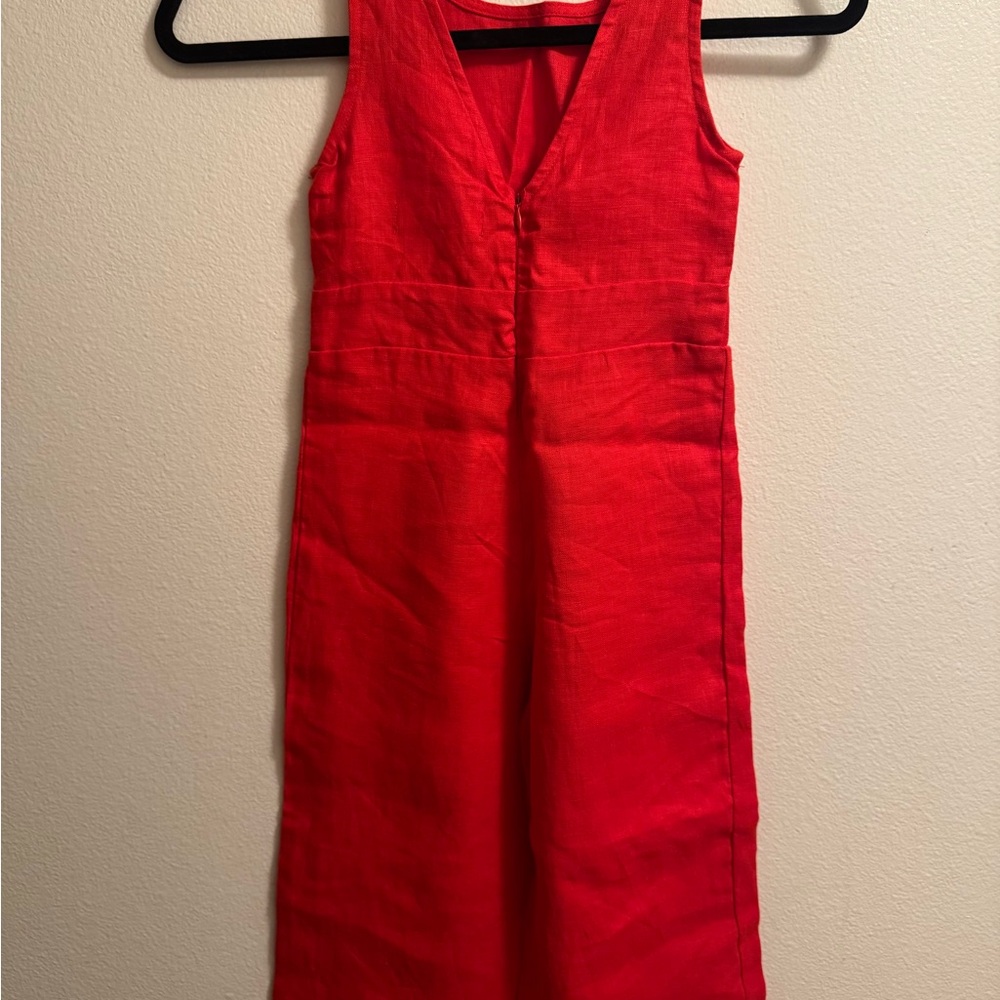 Zara Kids Red Sleeveless Jumpsuit with Button Accents - Picture 4 of 4